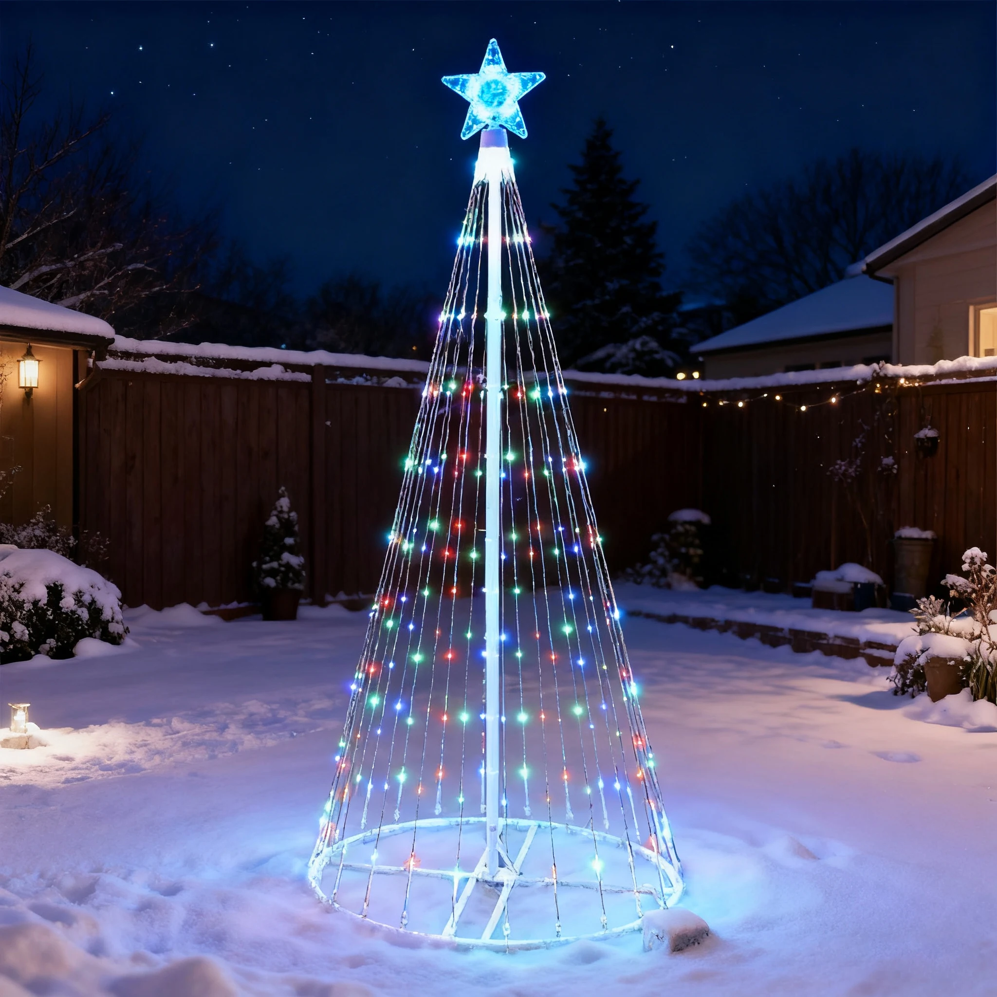 Solar-Powered LED Waterfall St - Outdoor Lighting Effects 评论和价格