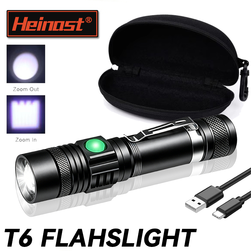 T6 LED Rechargeable Flashlight - Outdoor Lighting Black 评论和价格