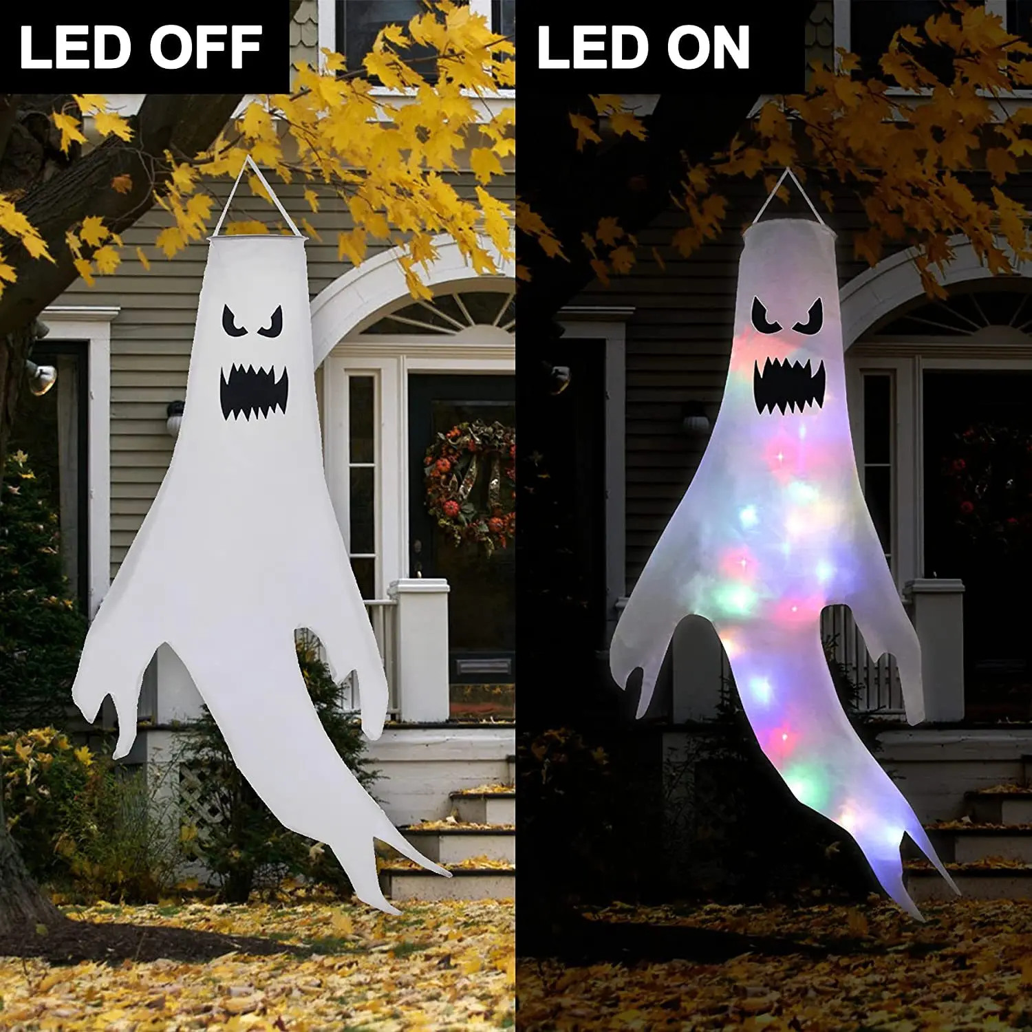Halloween LED Ghost Windsock H - Outdoor Lighting Effects 评论和价格