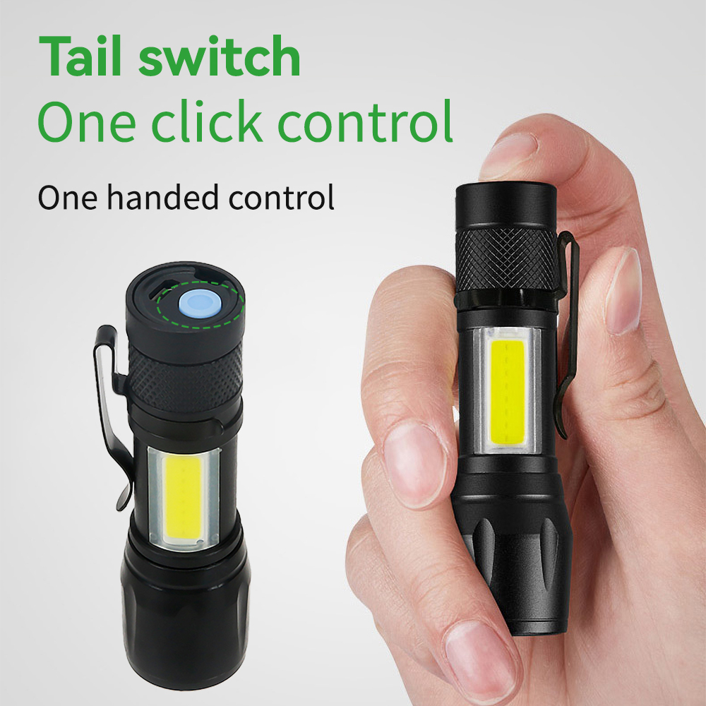 Mini LED Flashlight COB+XPE Po - Outdoor Lighting Black 评论和价格
