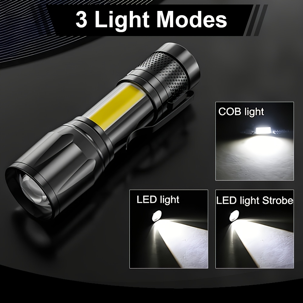 Mini LED Flashlight COB+XPE Po - Outdoor Lighting Black 评论和价格