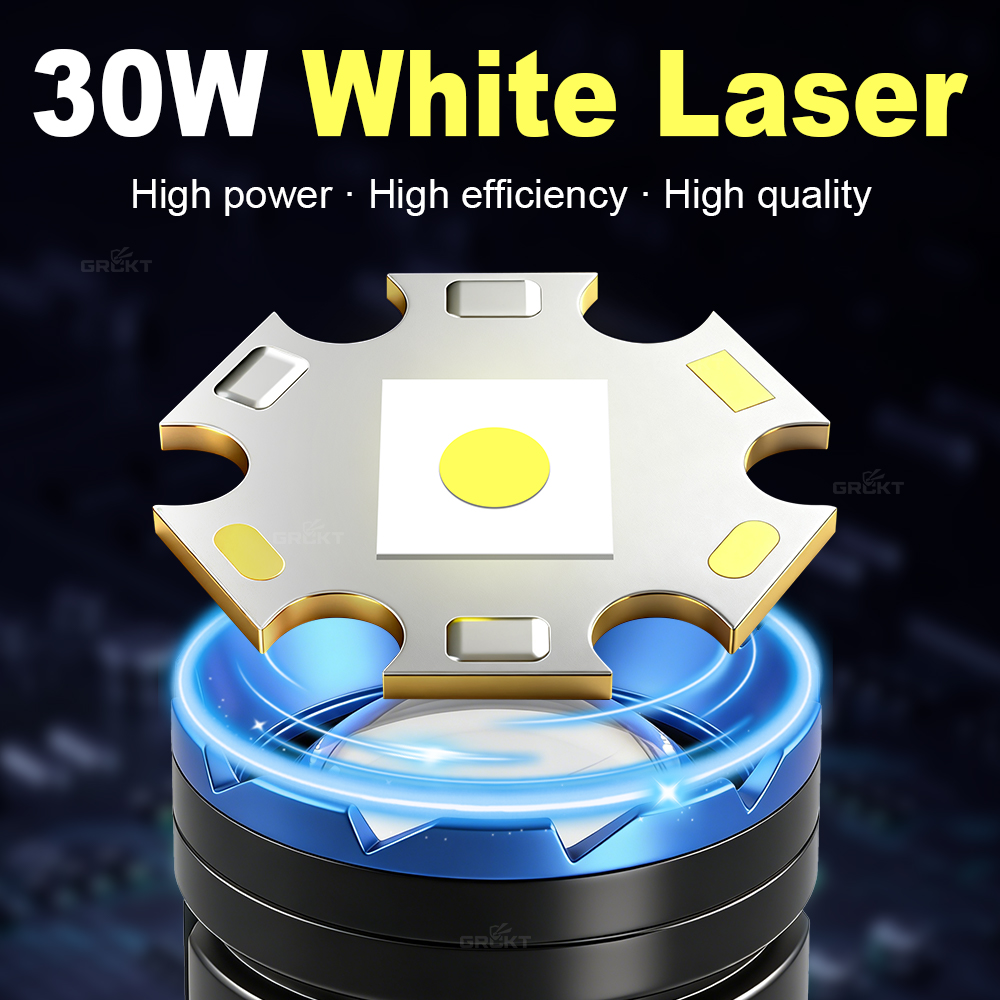 White Laser Camping Flashlight - Outdoor Lighting Black 评论和价格
