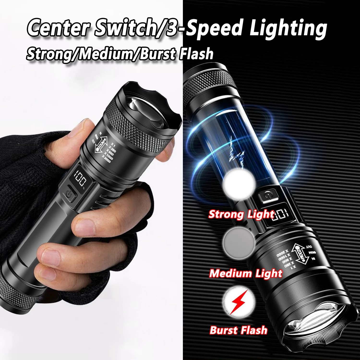 Ultra Bright LED Flashlight 20 - Outdoor Lighting Black 评论和价格