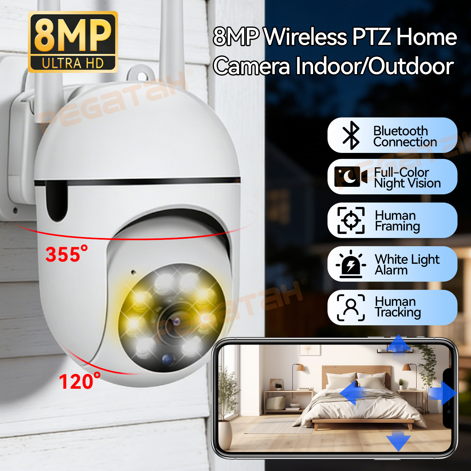 8MP 2.4G Wifi IP CCTV Camera C - Outdoor Lighting Track 评论和价格