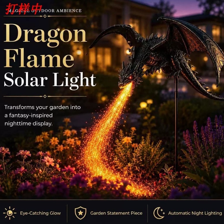 Solar Dragon Fire Garden Light - Outdoor Lighting Pathway 评论和价格