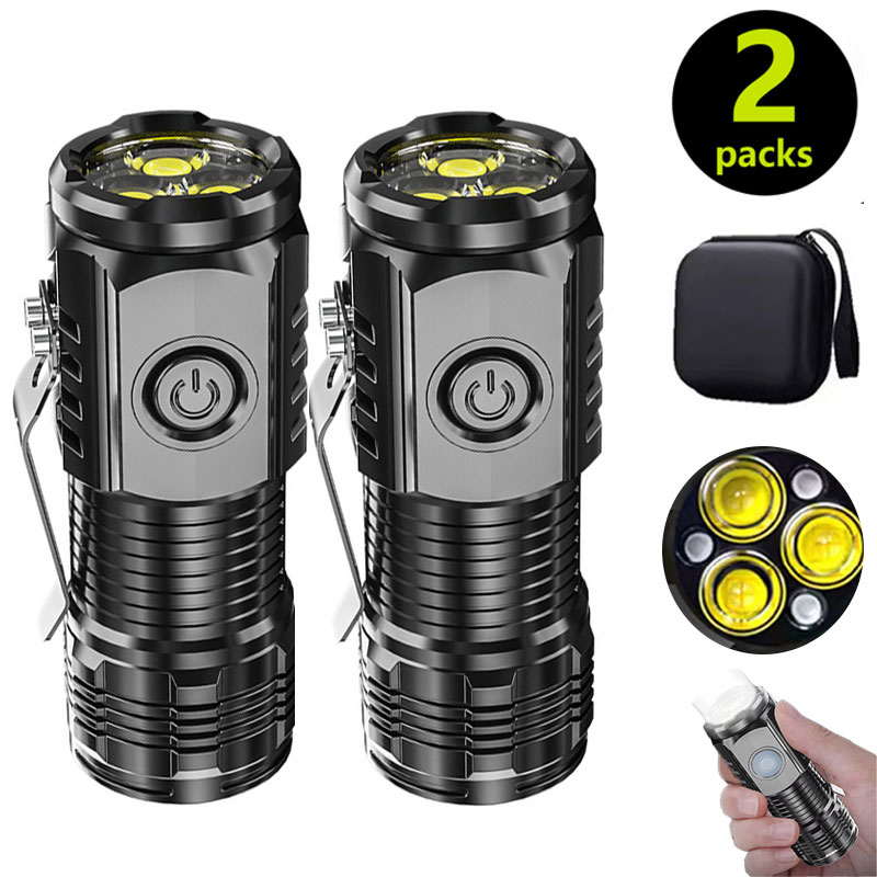 Mini 3LED Flashlight With Pen  - Outdoor Lighting Black 评论和价格